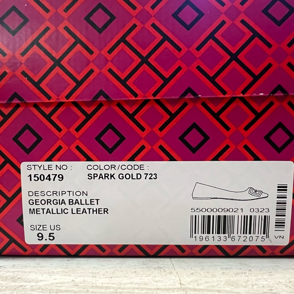 Tory Burch Georgia Ballet Flats in Spark Gold Metallic Leather